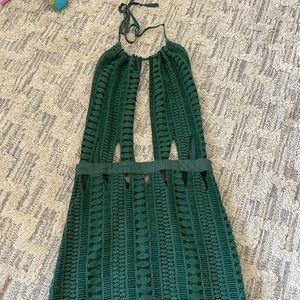 Crocheted green summer dress